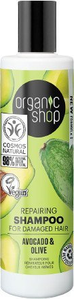 ORGANIC SHOP Regeneračný šampón pre poškodené vlasy Avokádo a olivy 280 ml
