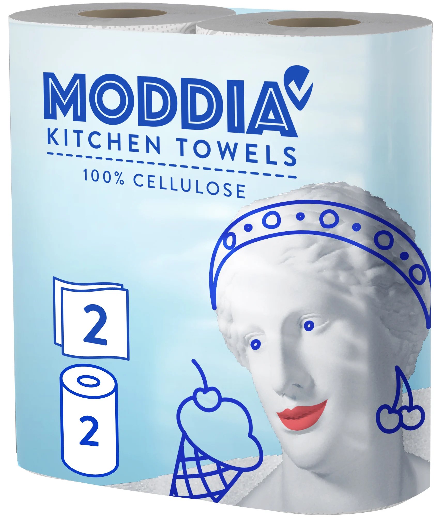Moddia Kuchyňské utěrky 2vrstvé, 2 ks