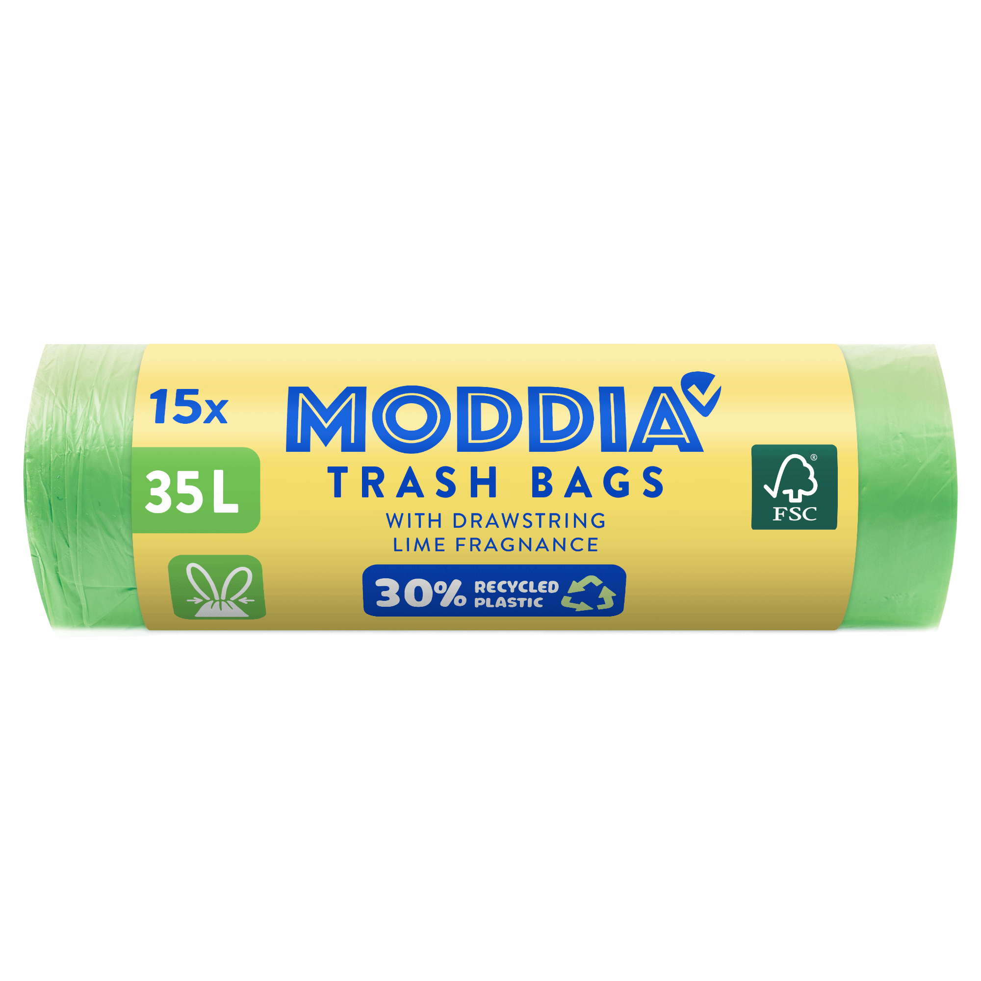 MODDIA Odpadkové pytle s vůní limetky a zatahovací páskou 15 x 35 l