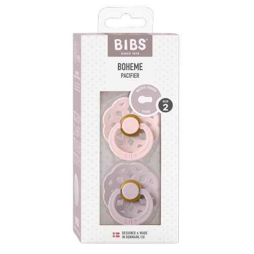 BIBS Boheme cumlíky z prírodného kaučuku Blossom / Dusky Lilac veľkosť 2, 2 ks