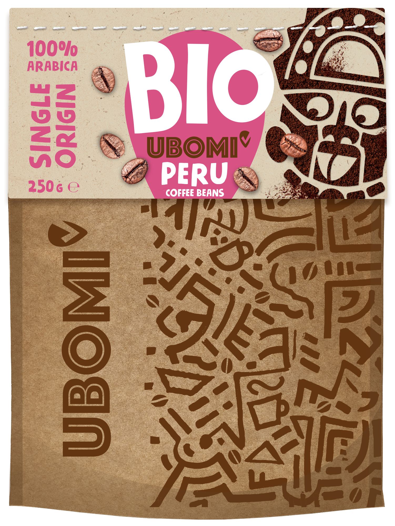 UBOMI BIO Peru zrnková káva 250 g