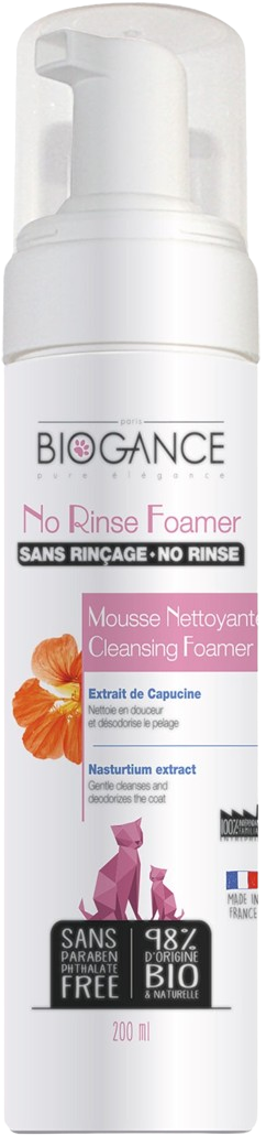 BIOGANCE No rinse foamer cat, Penový šampón pre mačky 200 ml
