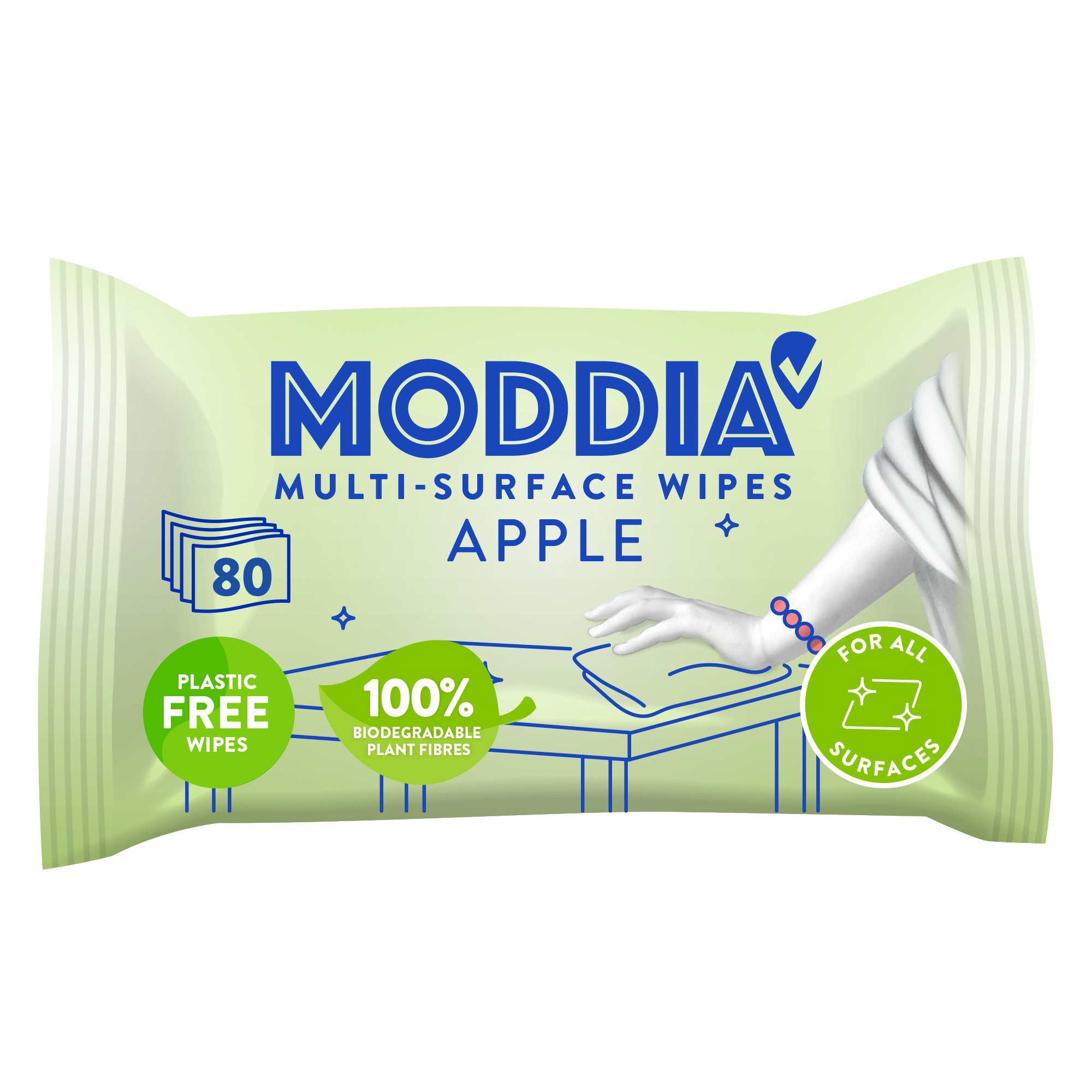 Moddia Vlhčené úklidové ubrousky jablko 80 ks