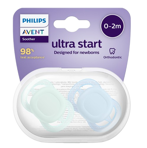 PHILIPS AVENT Šidítko Ultrastart neutral 0-2m chlapec 2 ks