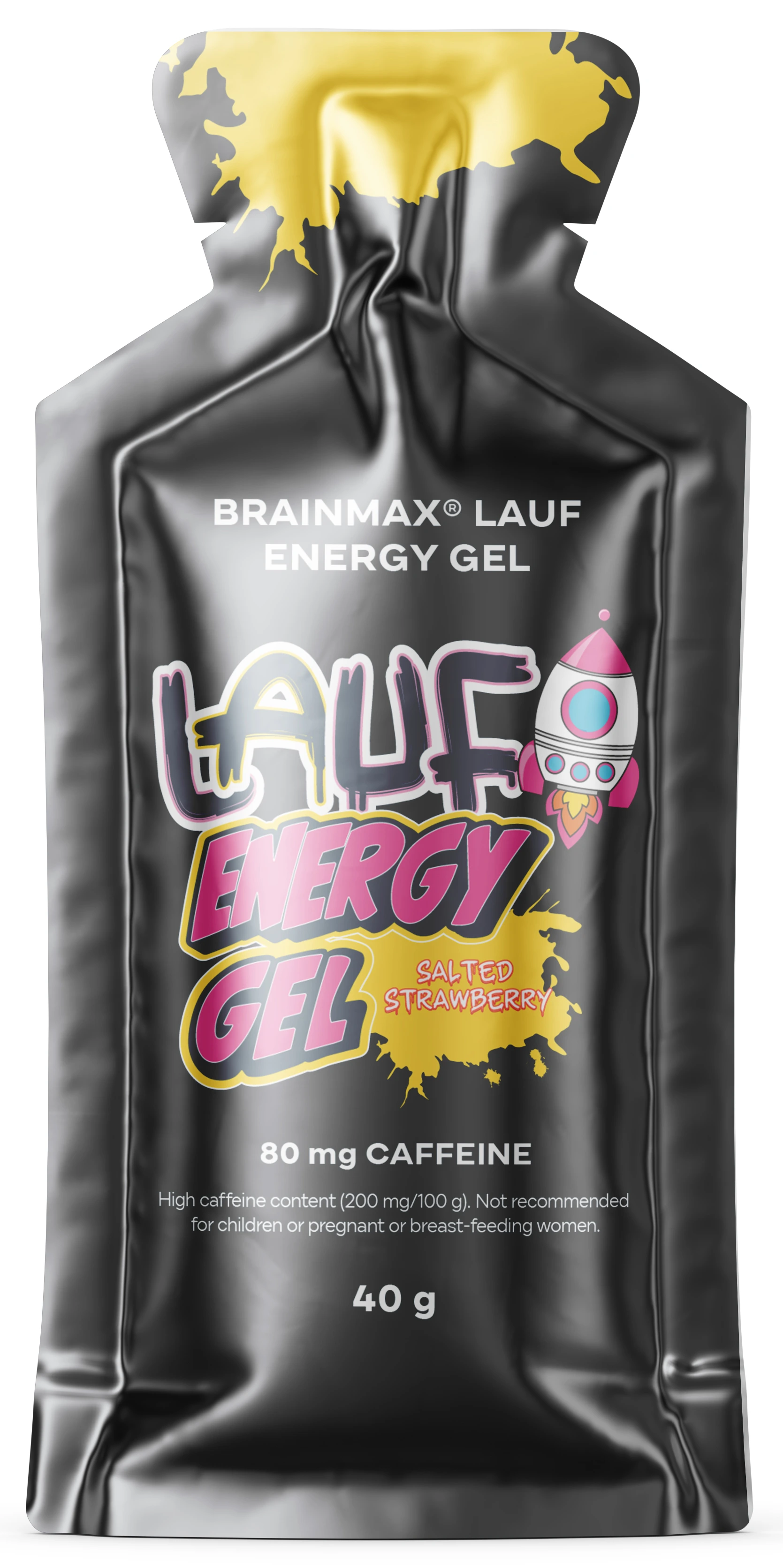 BRAINMAX LAUF Energy Gel Slaná jahoda s kofeinem 12 x 40 g