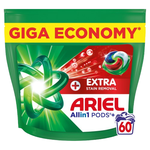 ARIEL Allin1 PODS +, Extra stain removal, kapsle na praní, 60 ks