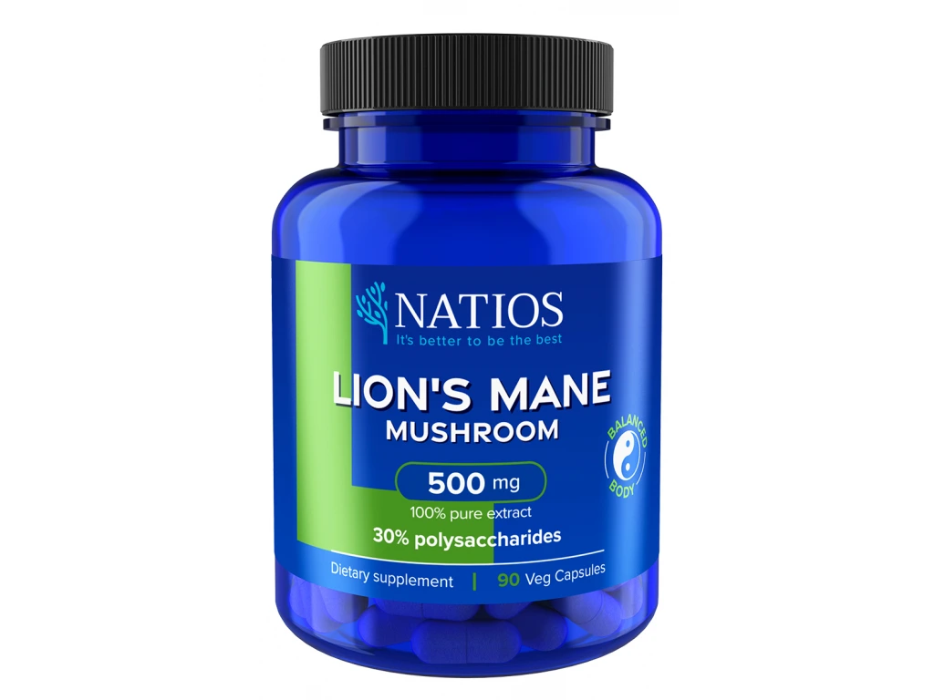 NATIOS Lion's Mane Mushroom 500 mg 90 kapslí