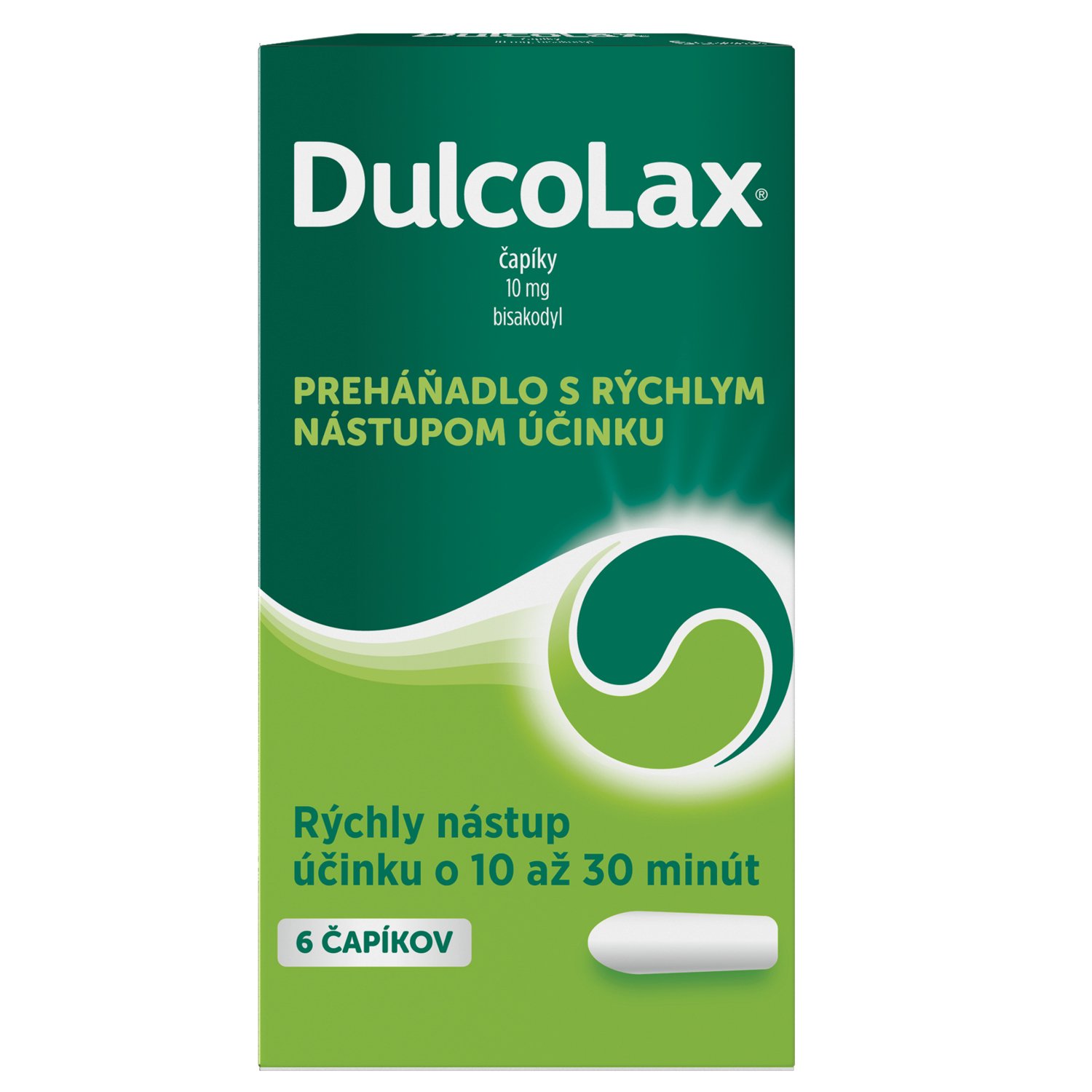Dulcolax Dulcolax 10 mg čapíky pri zápche 6 ks