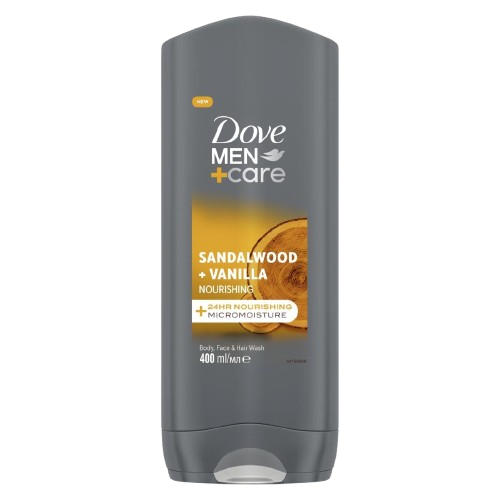 DOVE MEN+CARE Sandalwood&Vanilla, Sprchový gél 3v1 400 ml