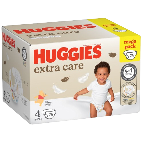 HUGGIES® Extra Care 4 BOX, 76 ks