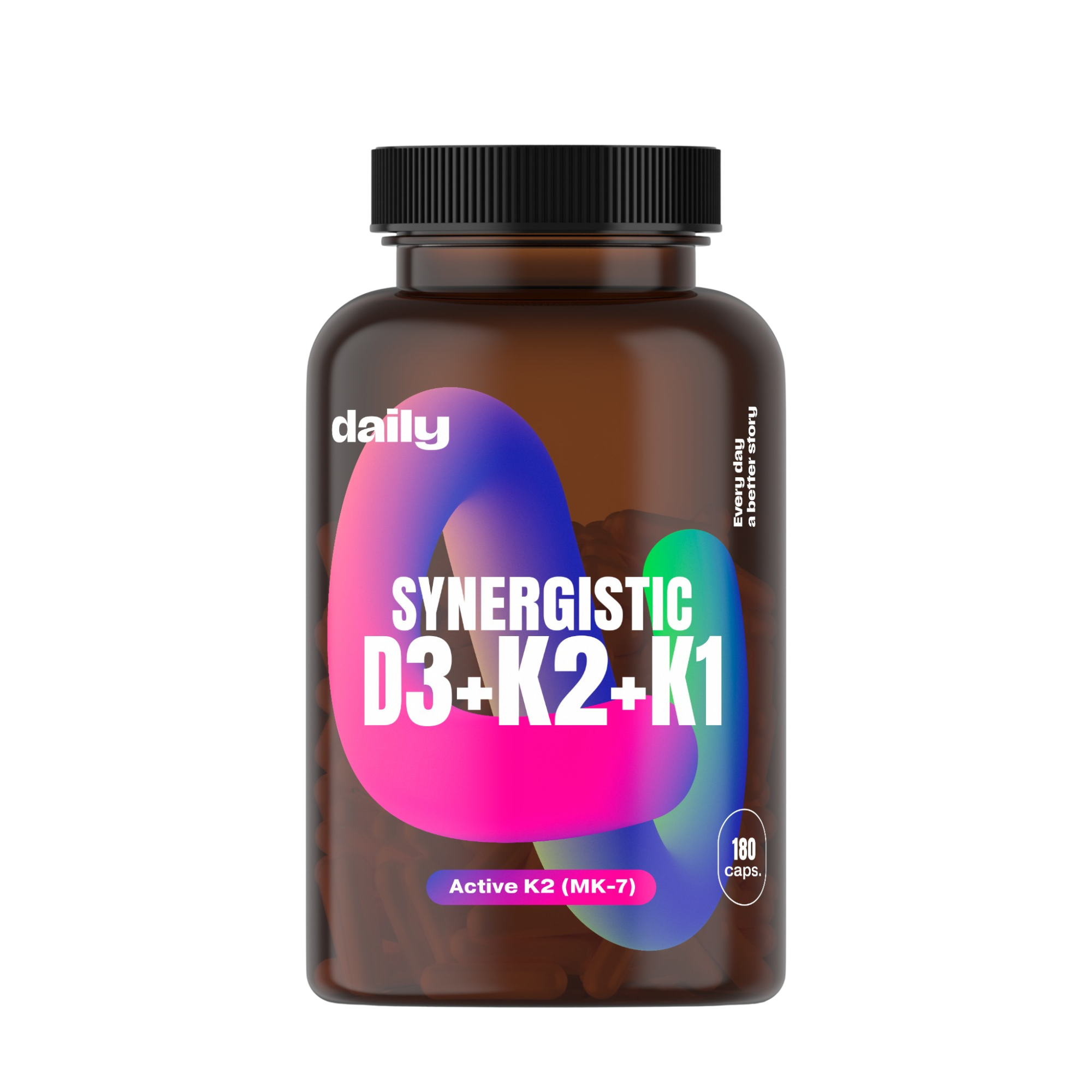 DAILY Synergistic D3 + K2 + K1 180 kapslí