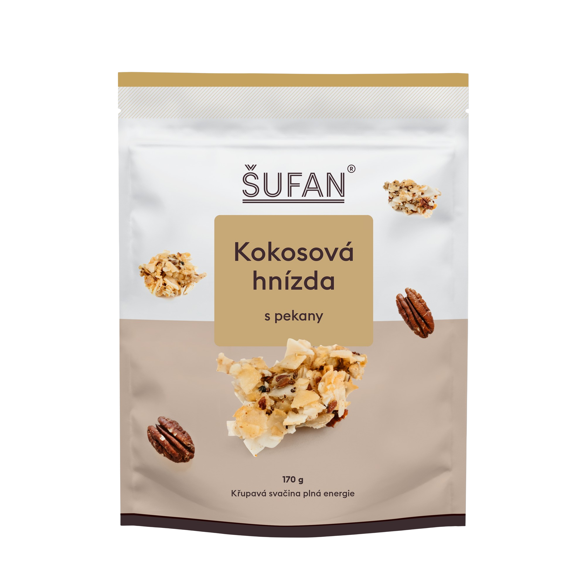 ŠUFAN Kokosová hnízda s pekany 170 g