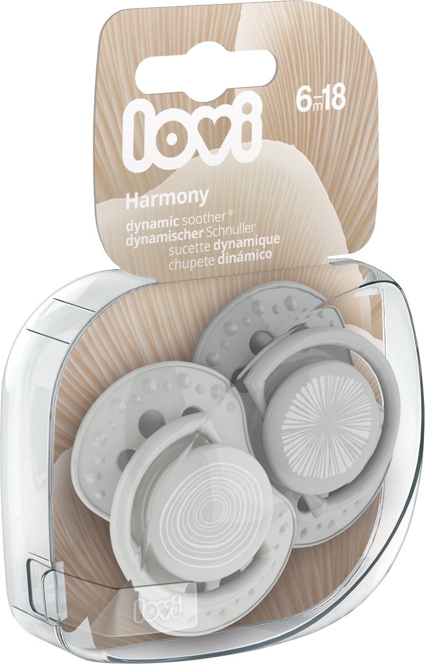 LOVI Silikónový dynamický cumlík HARMONY chlapec 6-18m 2 ks