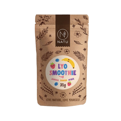 NATU Lyo mix smoothie mrazom sušené ovocie príchuť Strawberry, Banana & Blackcurrant 20 g