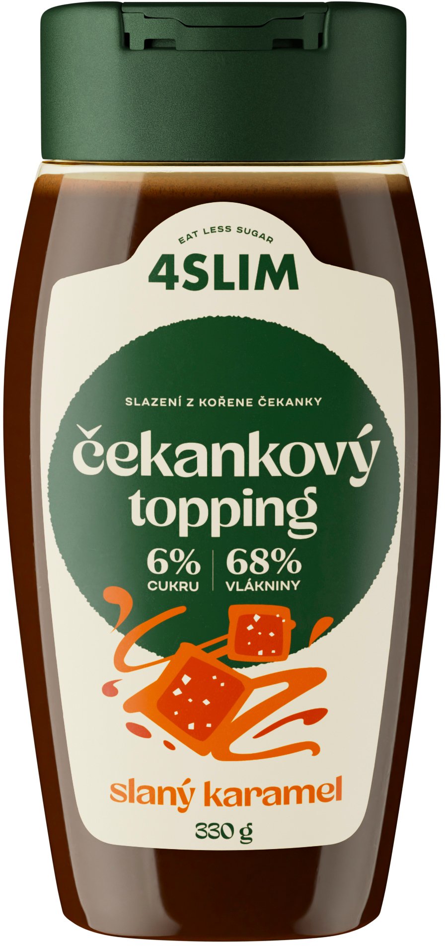 4SLIM Čekankový topping slaný karamel 330 g