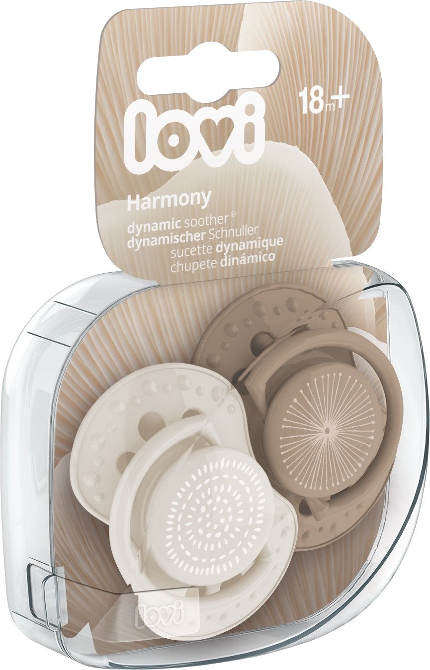 LOVI Silikónový dynamický cumlík HARMONY holka 18m+ 2 ks