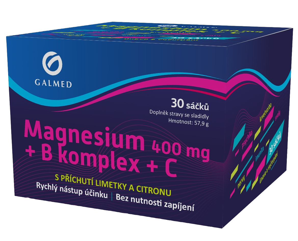 GALMED Magnesium 400 mg + B komplex + C sáčky 30 ks