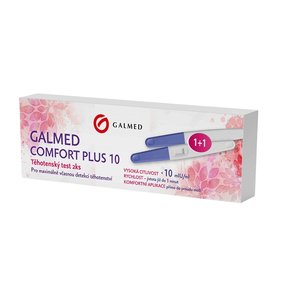 GALMED Těhotenský test tyčinka Comfort Plus 10, 2 ks