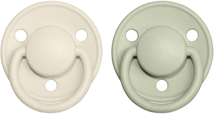 BIBS De Lux dudlíky z přírodního kaučuku - velikost 1 Ivory / Sage 2 ks