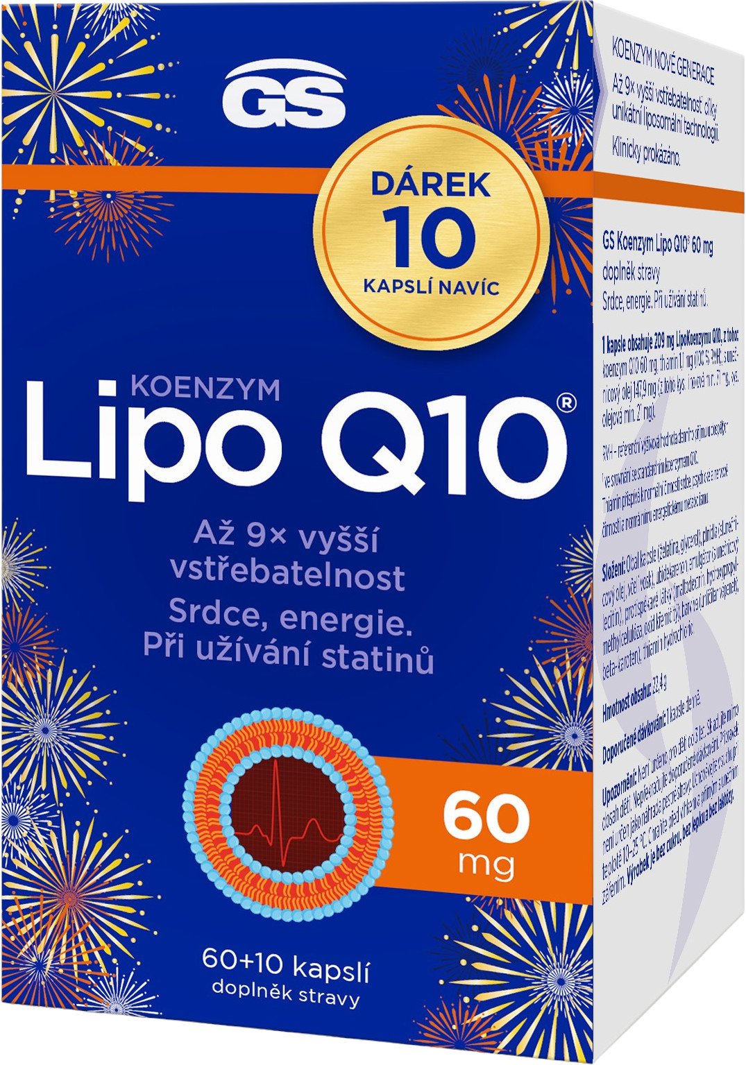 GS Koenzym Lipo Q10 60 mg 70 kapslí
