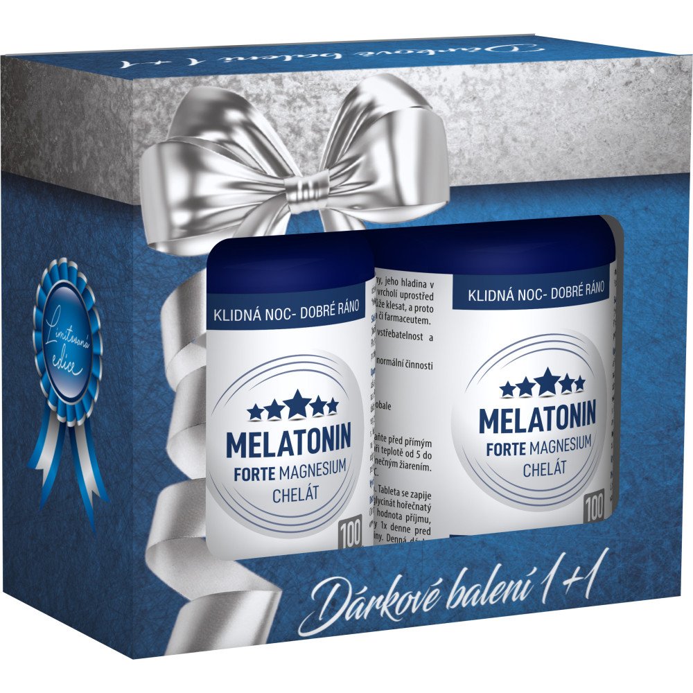 CLINICAL Melatonin Forte Magnesium chelát dárkové balení 1+1 2 x 100 kapslí