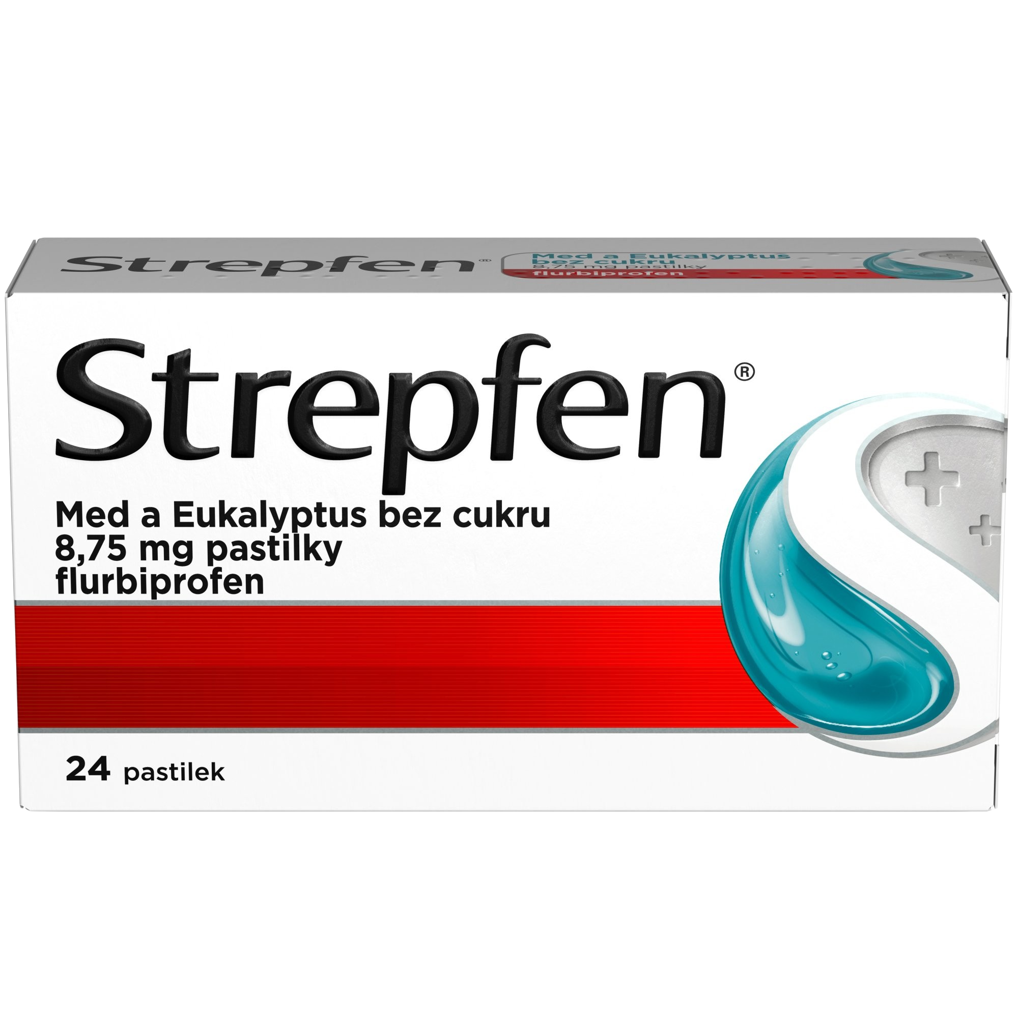 STREPFEN Med a eukalyptus bez cukru 8,75mg, 24 pastilek