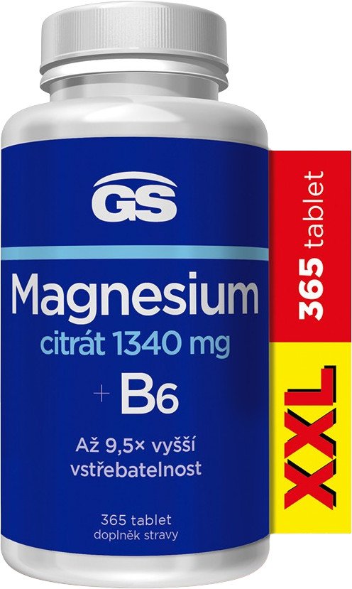 GS Magnesium citrát 1340 mg B6 365 tablet