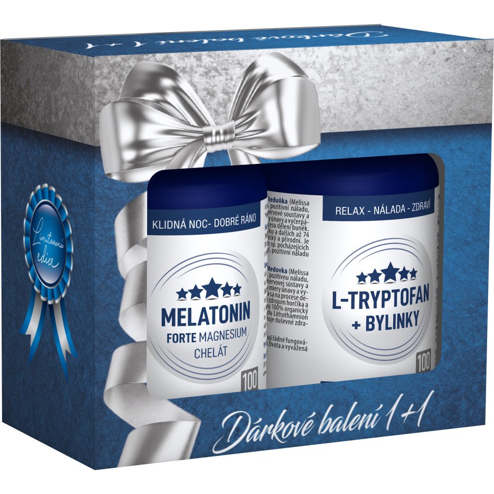 CLINICAL Melatonin Forte Magnesium chelátl + L-Tryptofan + bylinky dárkové balení 1+1, 2 x 100 tobolek