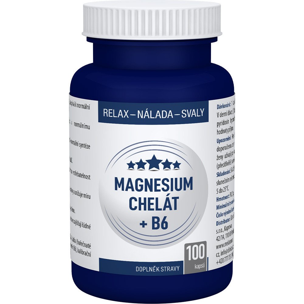 CLINICAL Magnesium chelát + B6 100 kapslí