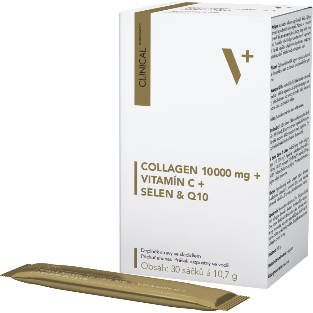 CLINICAL Collagen 10000 Mg + Vitamín C + Selen & Q10, 30 sáčků