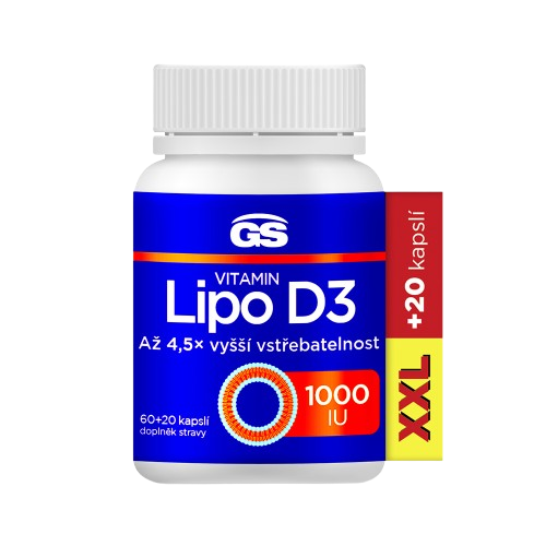 GS Vitamin Lipo D3, 1000 IU, XXL 80 kapslí