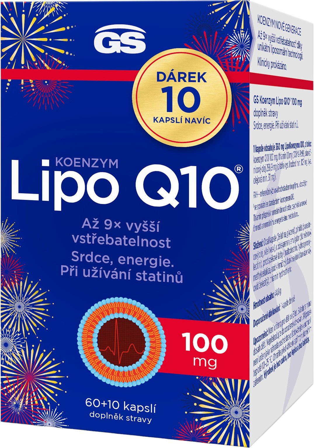 GS Koenzym Lipo Q10 100 mg 70 kapslí