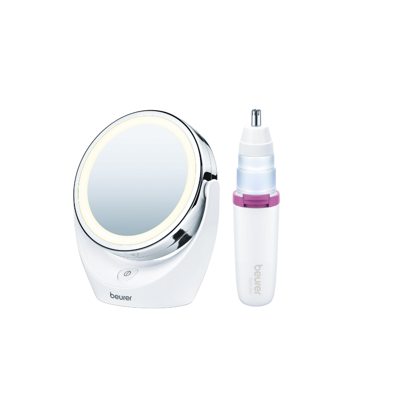 BEURER Set kosmetického zrcátka BS49 a holícího strojku na obličej HL16