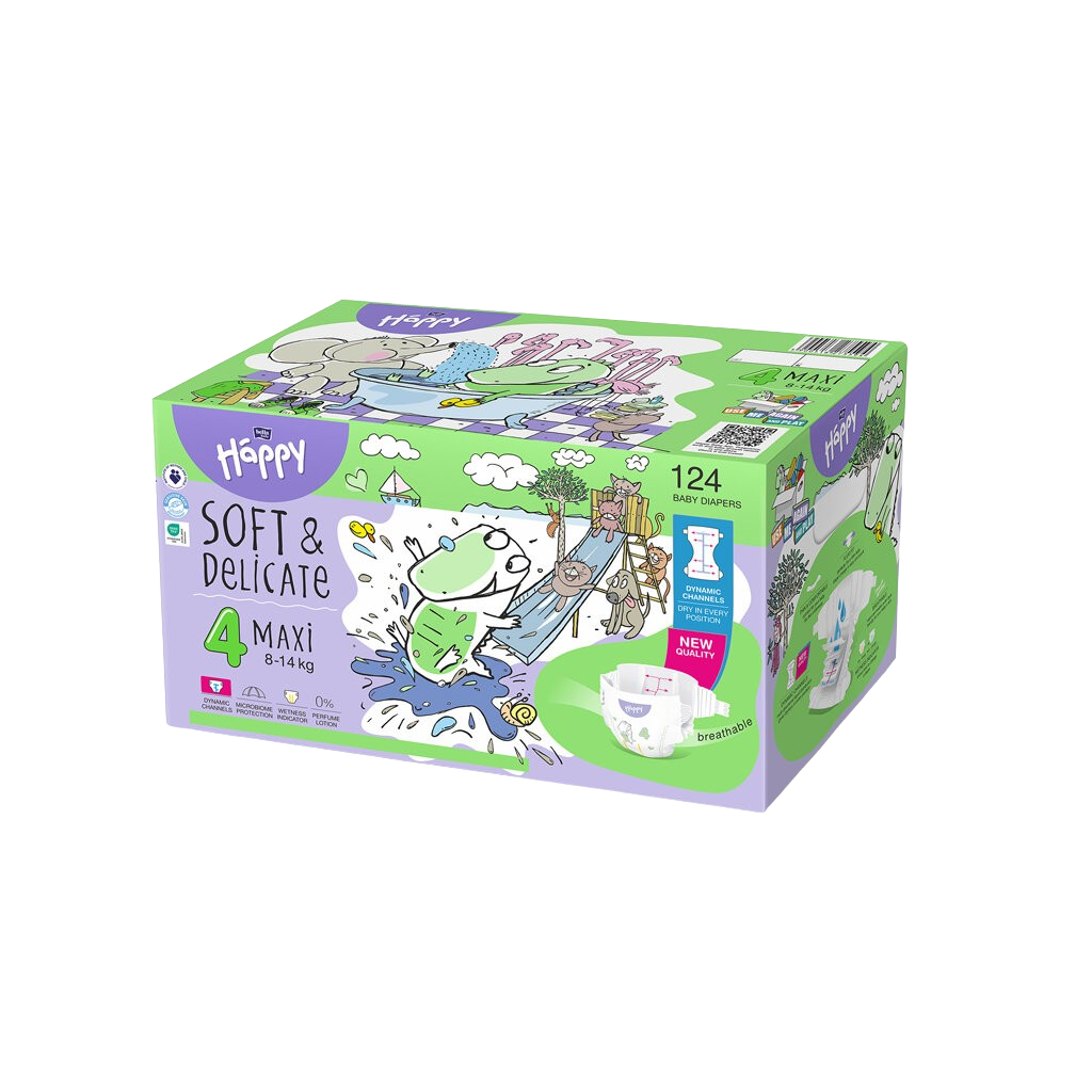 BELLA Happy Soft&Delicate Pleny jednorázové Maxi Box 8-14 kg 62 ks