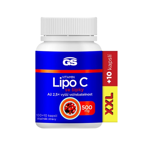 GS Vitamin Lipo C 500 mg se šípky, XXL 110 kapslí