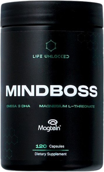 LIFEUNLOCKED MindBoss = Magtein & Omega 3 DHA 90 kapslí