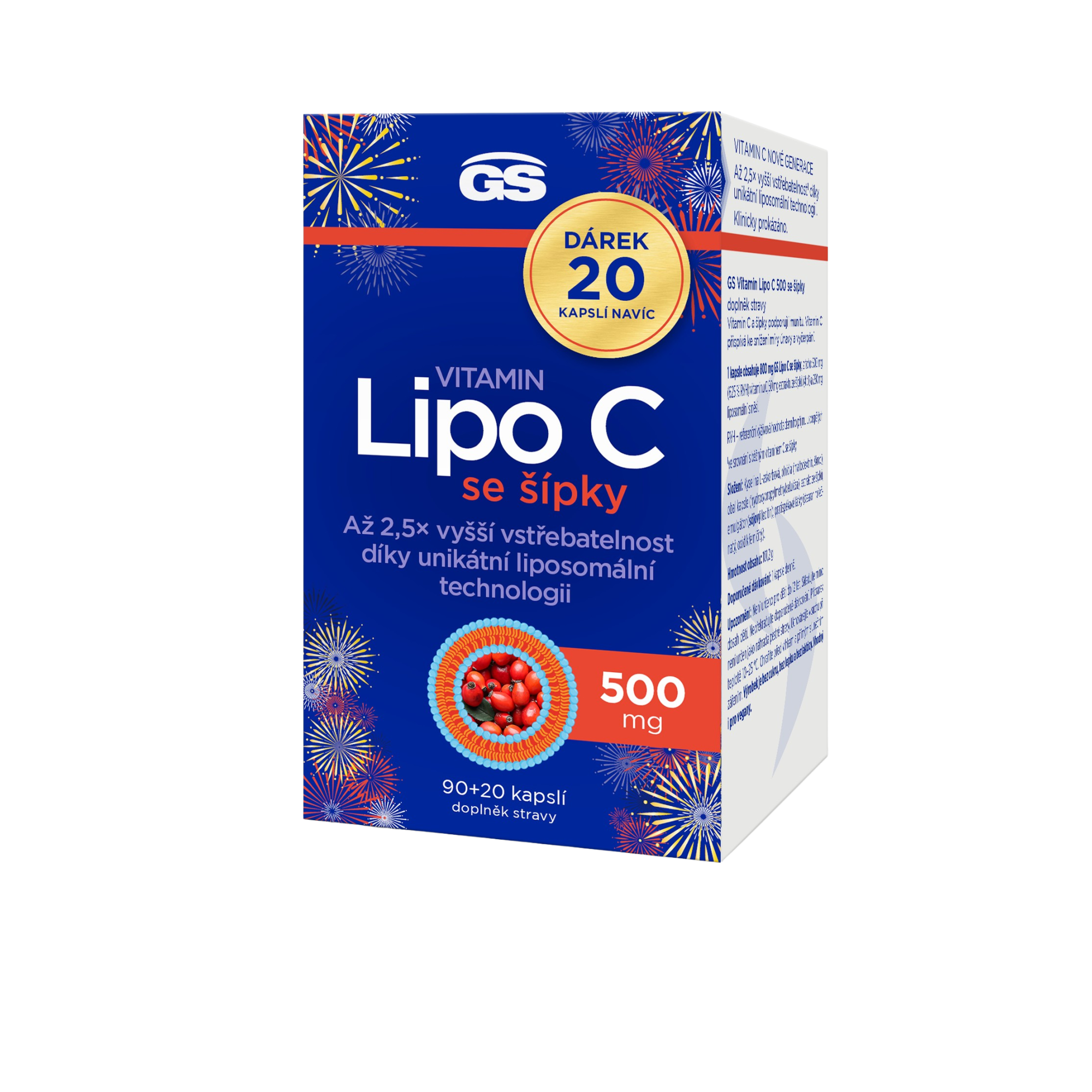 GS Vitamin Lipo C 500 mg se šípky 110 kapslí