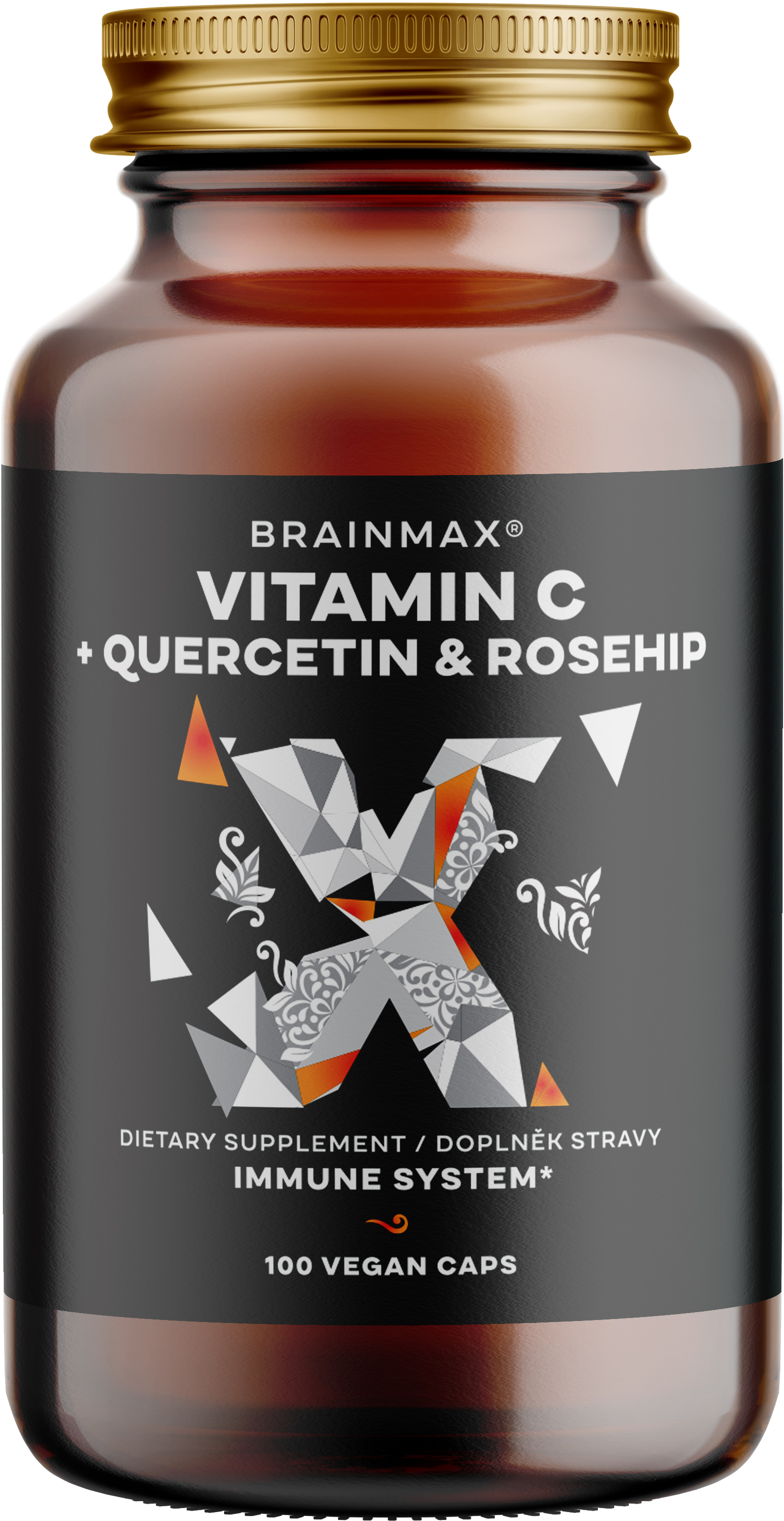 BRAINMAX Vitamin C & Quercetin, Rose Hip 100 kapslí