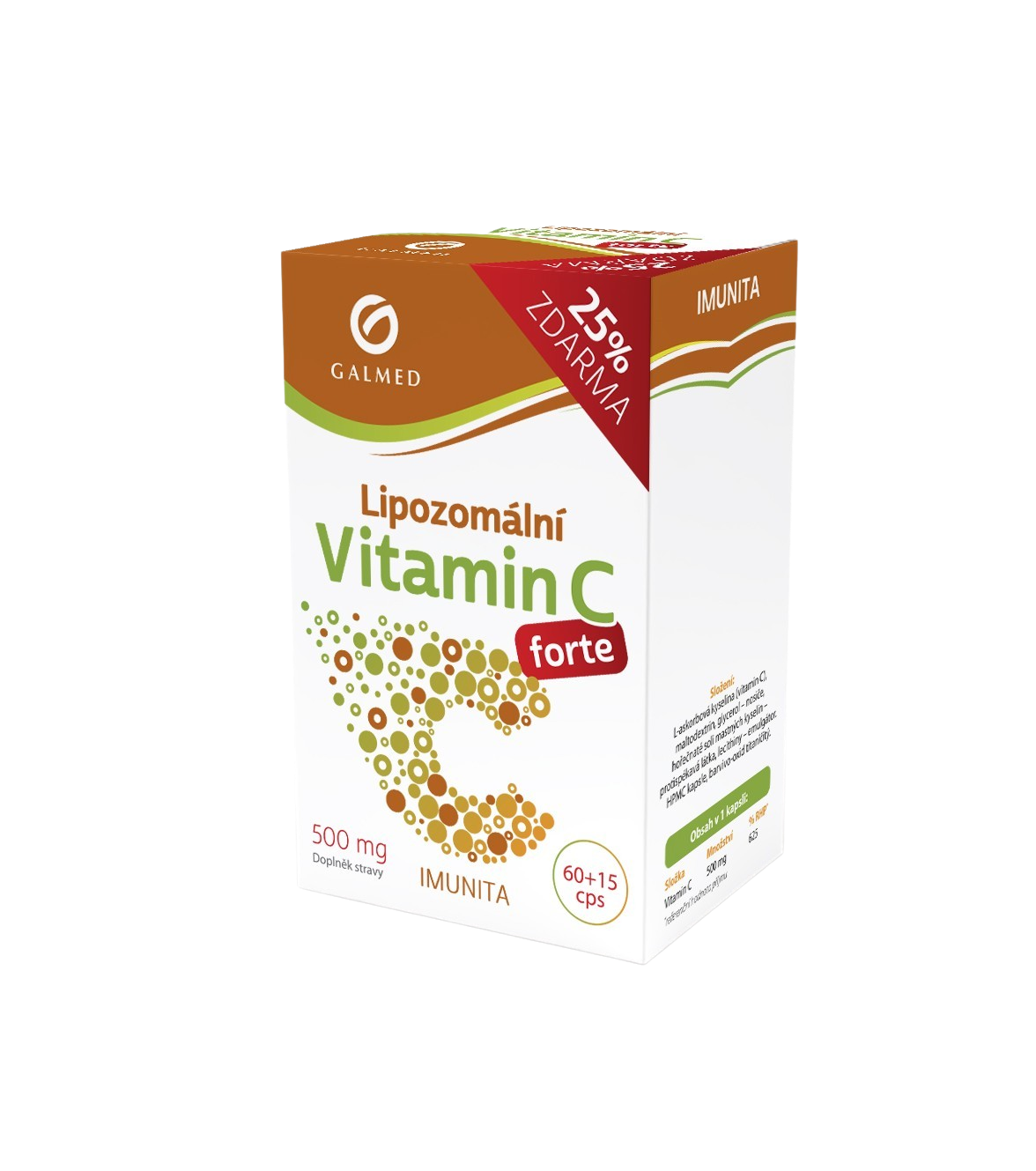 GALMED Vitamín C lipozomální forte 500mg 75 kapslí