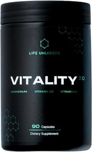 LIFEUNLOCKED VITALITY 2.0 Magnesium + Vitamin D3 + K2, 90 kapslí