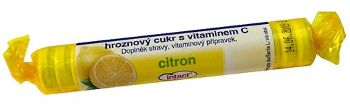 INTACT hroznový cukor s vitamín C citrón 40 g