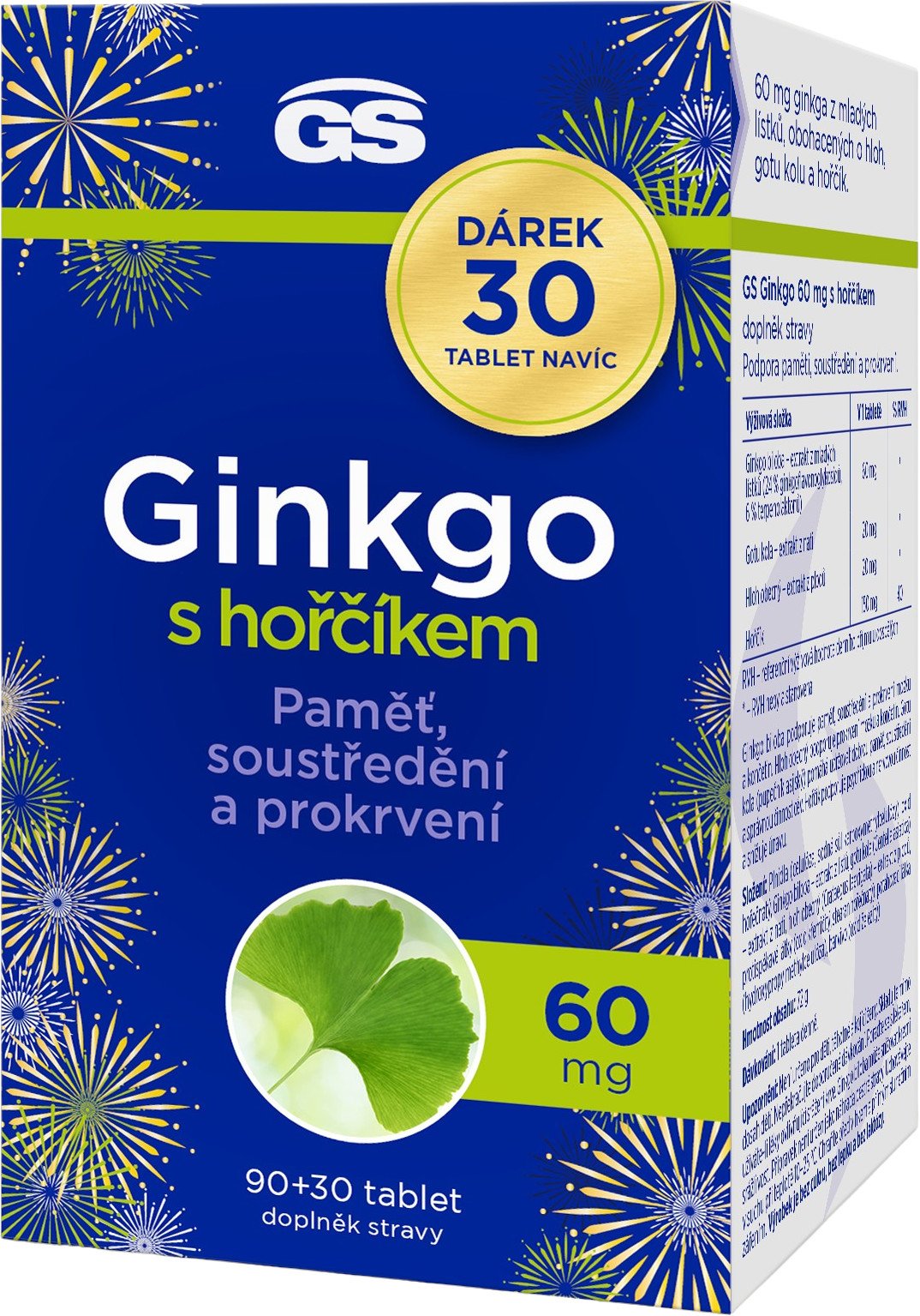 GS Ginkgo 60 mg s hořčíkem 120 tablety