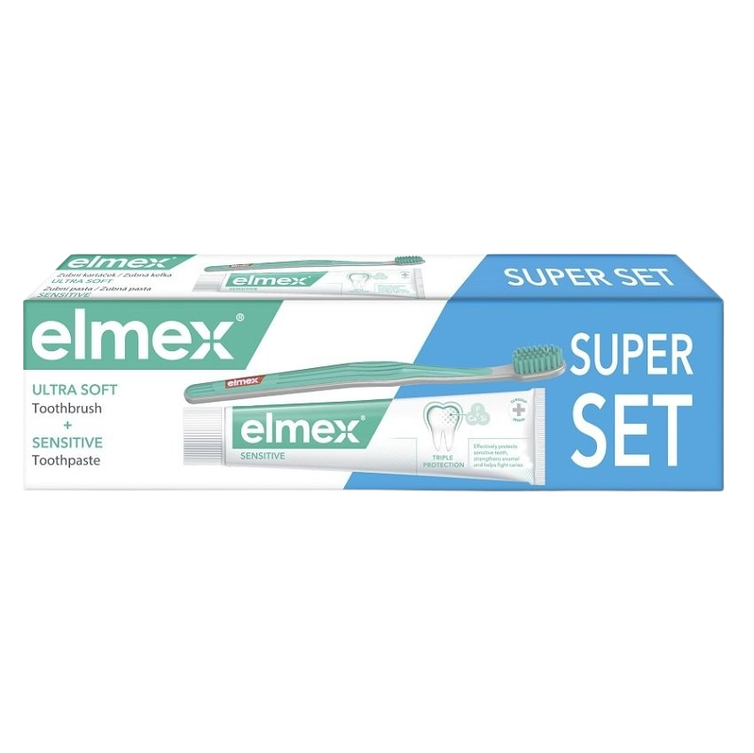 ELMEX Sensitive Zubní pasta a zubní kartáček Ultra Soft 75 ml