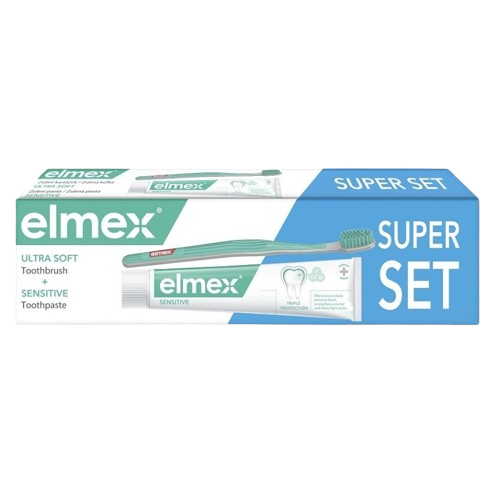 Elmex Sensitive Zubná pasta a zubná kefka Ultra Soft 75 ml