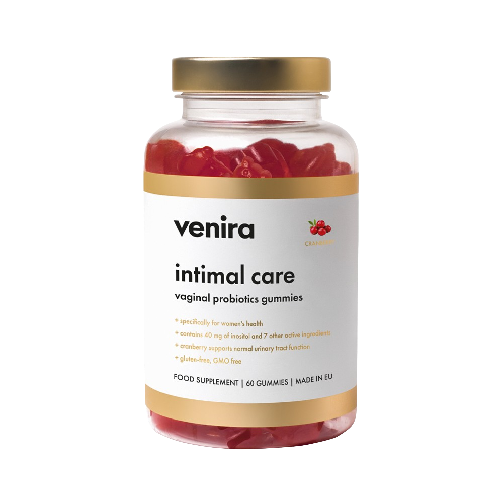 VENIRA Intimal care - medvídci pro vaginální péči brusinka 60 ks