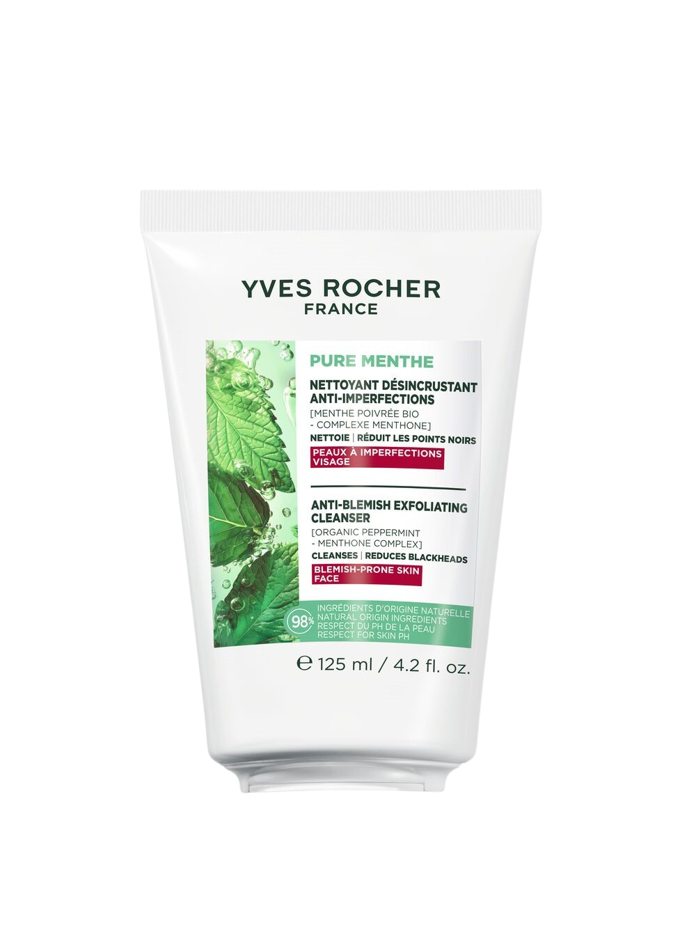 YVES ROCHER Pure Menthe, Čisticí gel s jemným peelingem 125 ml