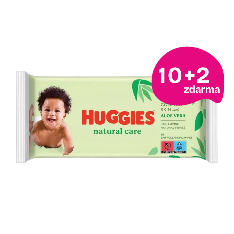 HUGGIES® Natural Care single vlhčené ubrousky 12 x 56 ks