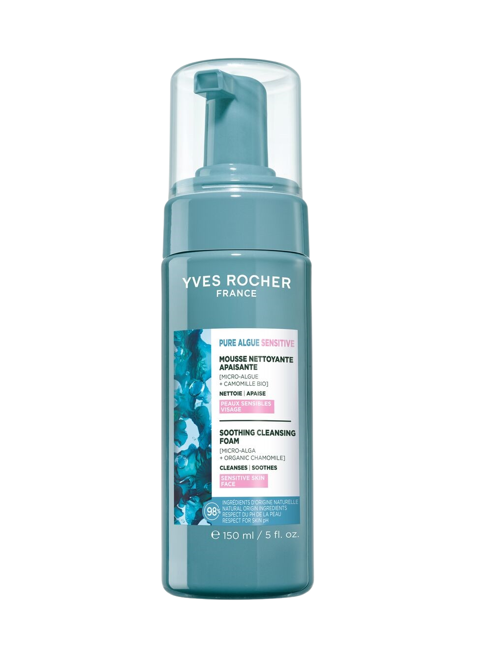 YVES ROCHER Pure Algue, Okysličující čisticí pěna 150 ml