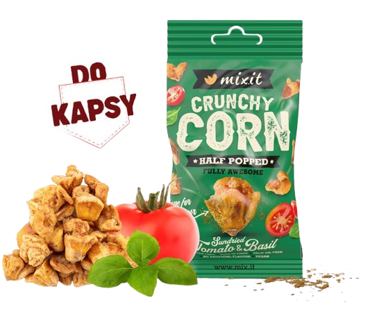 MIXIT Crunchy corn do kapsy - Rajče & bazalka 40 g