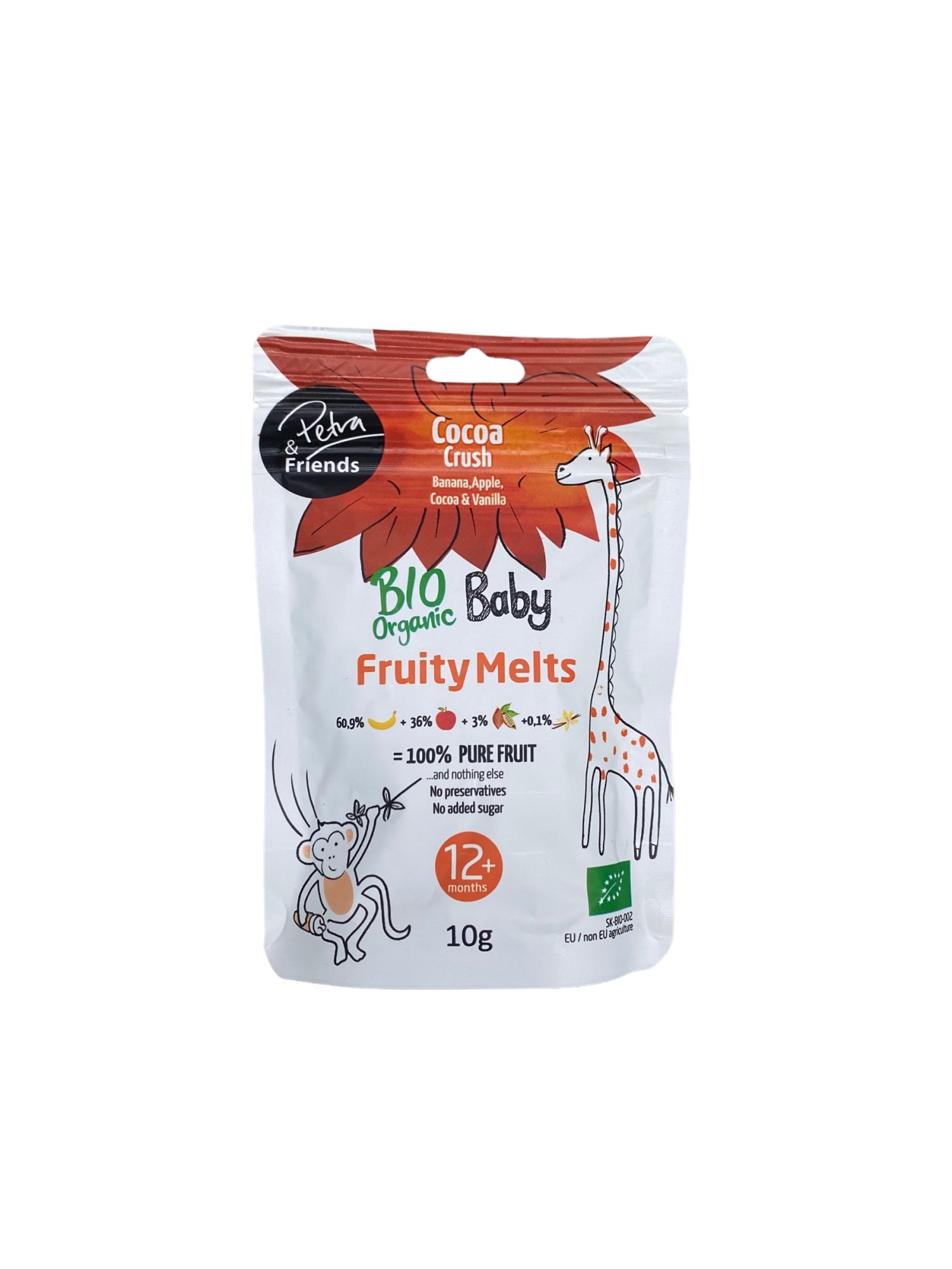 Petra & Friends BIO Ovocné smoothie kúsky sušené mrazom - banán, jablko, kakao a vanilka 10 g